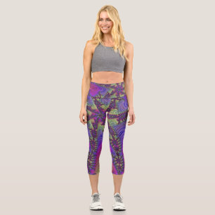 Leggings Capri Collants Néon Fractale