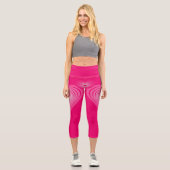 Leggings Capri Collants roses avec coeurs (Recto)