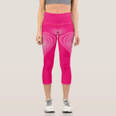 Leggings Capri Collants roses avec coeurs (Recto)
