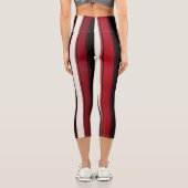 Leggings Capri Collection Abstraite Red Black Lines tendance (Verso)