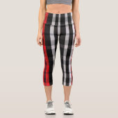 Leggings Capri Collection Abstraite Red Black Plaid (Recto)