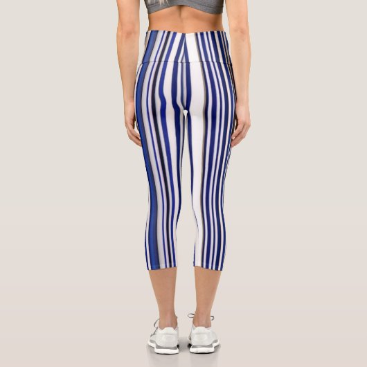 Leggings Capri Collection branchée Summer Navy Blue Boat Stripes (Verso)