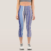 Leggings Capri Collection branchée Summer Navy Blue Boat Stripes (Recto)