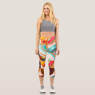 Leggings Capri Collection Carré moderne rétro Abstraite