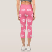 Leggings Capri Collection de la Saint-Valentin rose moderne (Verso)