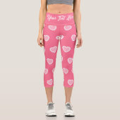 Leggings Capri Collection de la Saint-Valentin rose moderne (Recto)