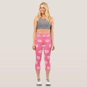 Leggings Capri Collection de la Saint-Valentin rose moderne (Recto)