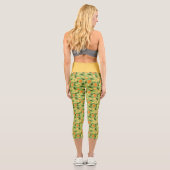 Leggings Capri Collection de Motifs de paniers de fruits - Orange (Verso)