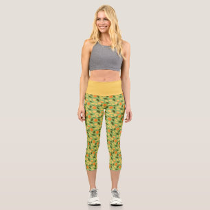 Leggings Capri Collection de Motifs de paniers de fruits - Orange