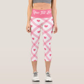 Leggings Capri Collection des valentines du Coeur rose tendance (Recto)