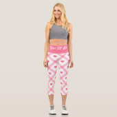 Leggings Capri Collection des valentines du Coeur rose tendance (Recto)