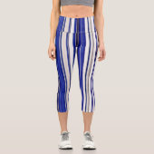 Leggings Capri Collection été tendance Marine Blue Boat Stripes (Recto)