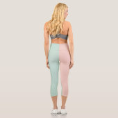Leggings Capri Collection Moderne Abstraite Rose Pâle Menthe (Verso)