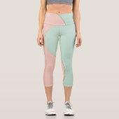 Leggings Capri Collection Moderne Abstraite Rose Pâle Menthe (Recto)