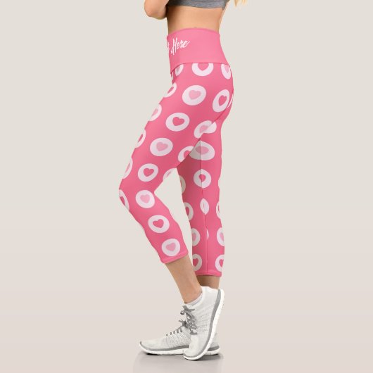 Leggings Capri Collection moderne d'amour du coeur rose (Gauche)