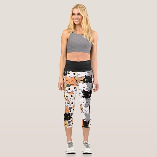 Leggings Capri Collectionneuse de chats (Recto)