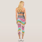 Leggings Capri Coloré funky Chevron Motif Nom du script (Verso)