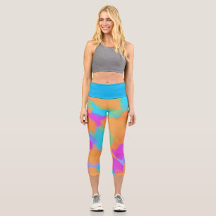 Leggings Capri Coloré Gras Artiste moderne Motif