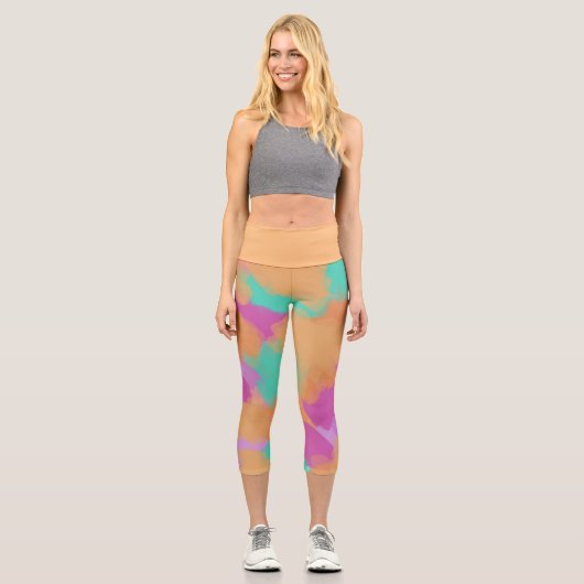 Leggings Capri Coloré Gras Artiste moderne Motif (Recto)