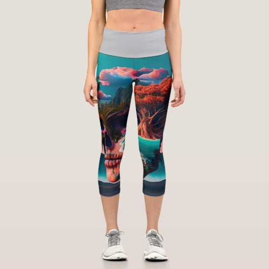 Leggings Capri Colored skull (Recto)