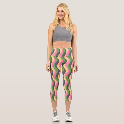 Leggings Capri colorés de Zigzag moderne (Recto)