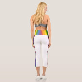 Leggings Capri Colorful Rainbow Striped Pattern (Verso)