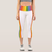 Leggings Capri Colorful Rainbow Striped Pattern (Recto)