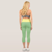 Leggings Capri Combo vert et jaune amusant (Verso)