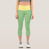 Leggings Capri Combo vert et jaune amusant (Recto)
