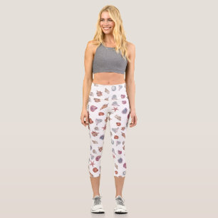 Leggings Capri Composition de aquarelle sous-marine Série Design