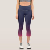 Leggings Capri con gradiente de Azul, Violeta y Rosa (Recto)