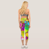 Leggings Capri Conception Abstraite de l'affichage multicolore (Verso)