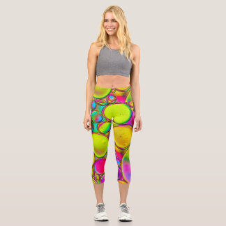 Leggings Capri Conception Abstraite de l'affichage multicolore