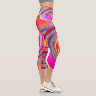 Leggings Capri Conception abstraite de l'arc-en-ciel coloré