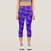 Leggings Capri Conception Abstraite Électrique Bleu Et Violet (Recto)