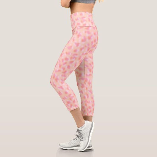 Leggings Capri Conception Abstraite Moderne Corail Rose (Gauche)
