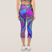 Leggings Capri Conception Abstraite Rétro Tourbillon Magenta Colo (Verso)