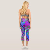 Leggings Capri Conception Abstraite Rétro Tourbillon Magenta Colo (Verso)