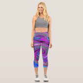 Leggings Capri Conception Abstraite Rétro Tourbillon Magenta Colo (Recto)