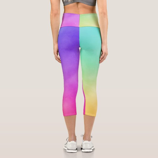 Leggings Capri Conception arc-en-ciel Abstraite (Verso)
