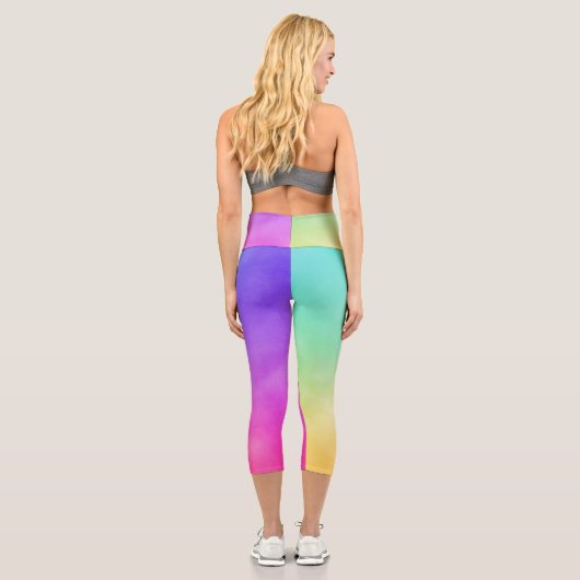 Leggings Capri Conception arc-en-ciel Abstraite (Verso)