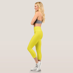 Leggings Capri Conception avec un Arrière - plan jaune et une bor