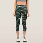 Leggings Capri Conception de ciel nocturne céleste mystique (Recto)