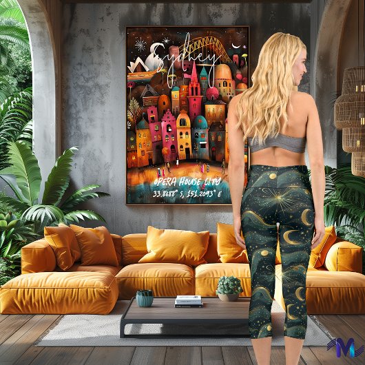 Leggings Capri Conception de ciel nocturne céleste mystique