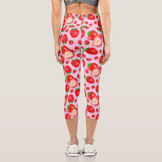 Leggings Capri Conception de fraises (Verso)