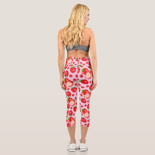 Leggings Capri Conception de fraises (Verso)