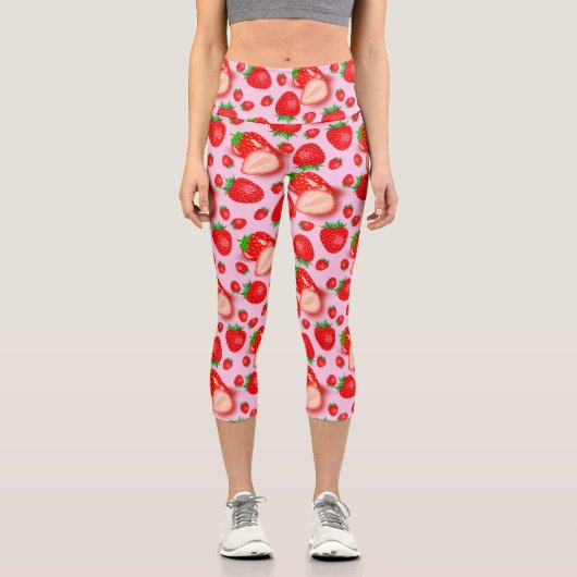 Leggings Capri Conception de fraises (Recto)