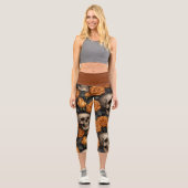 Leggings Capri Conception de la série A Skull and Roses 11 (Recto)