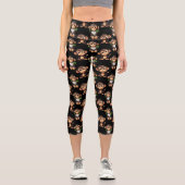 Leggings Capri Conception de motif singe noir (Recto)