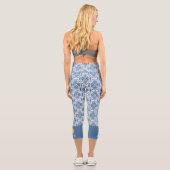 Leggings Capri Conception de Pickleball avec Motif Ikat Chic Boho (Verso)